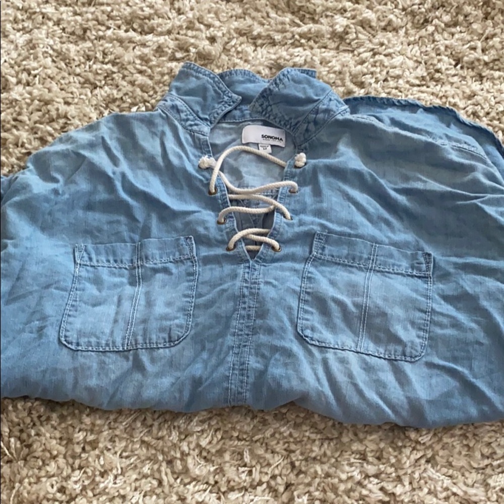 Long sleeve denim-like shirt